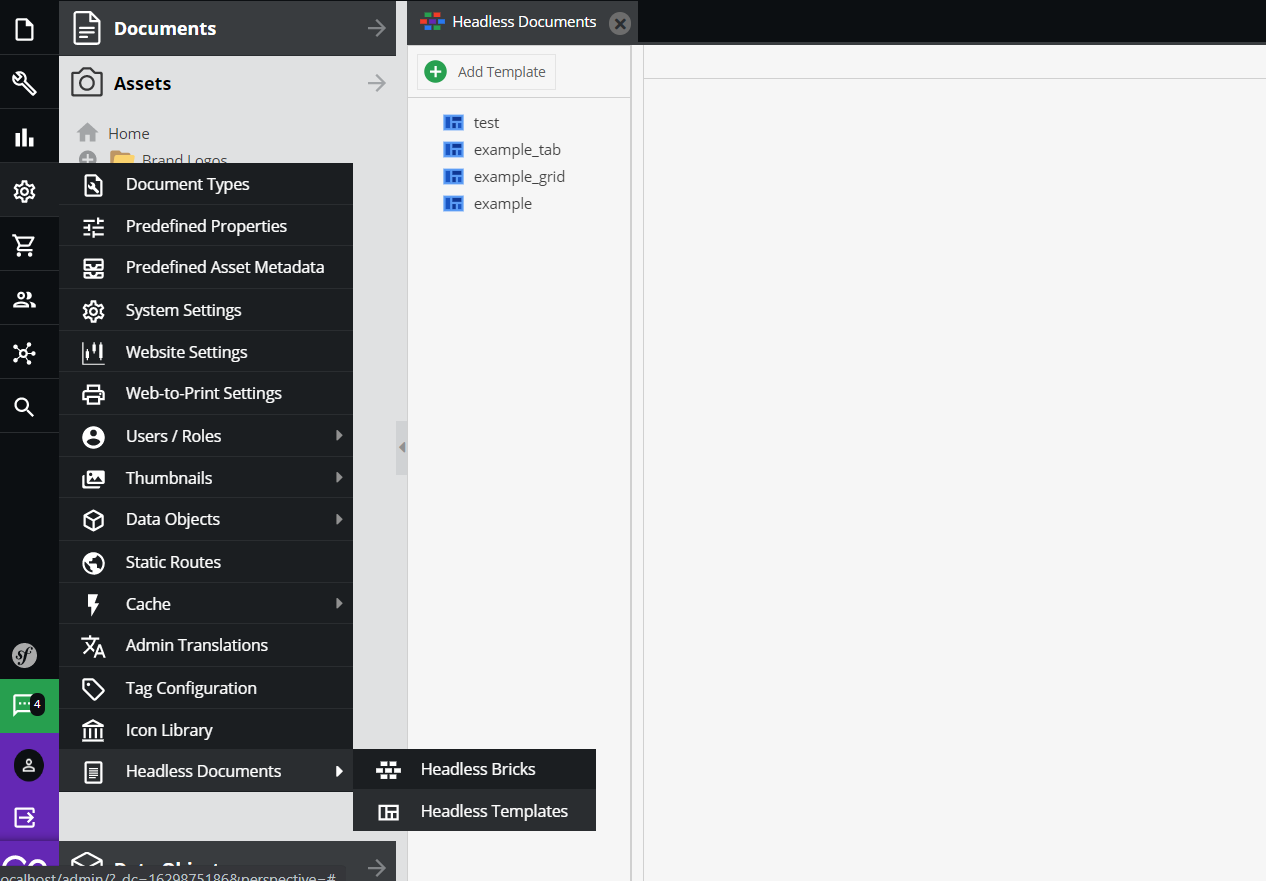 Headless Template Configuration Interface