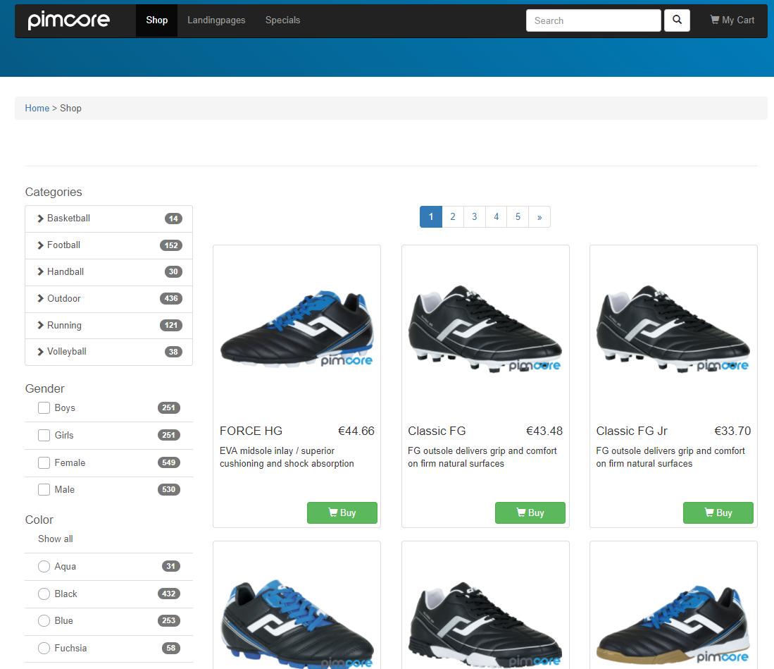 Example Product Overview page