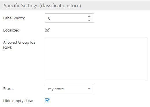 Class definitaion with Classification Store