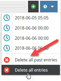 Delete entries