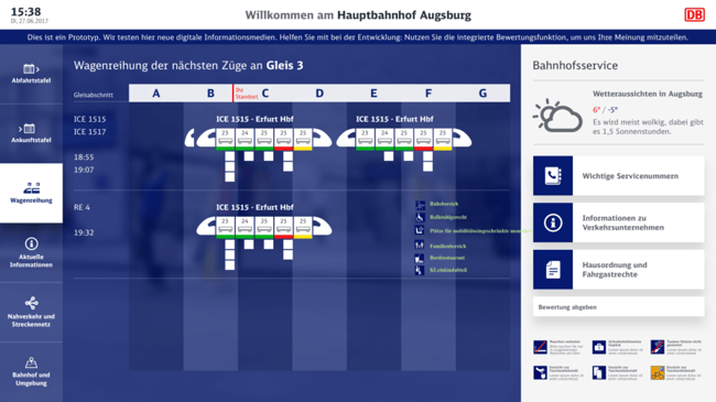Die Digitale Vitrine: ein neues Informationserlebnis im Bahnhof