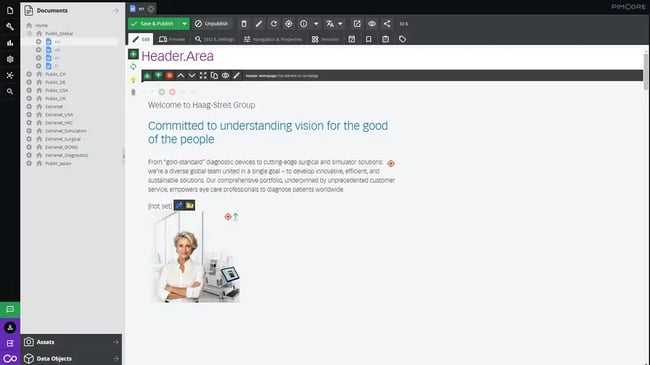 Relaunch der Website auf Basis von Pimcore