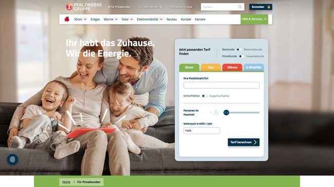 Digitale Serviceplattform für Energieversorger