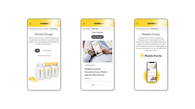 Global Healthcare by Medela: Design & Relaunch in 17 languages