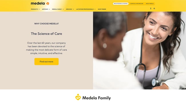 Global Healthcare by Medela: Design & Relaunch in 17 languages