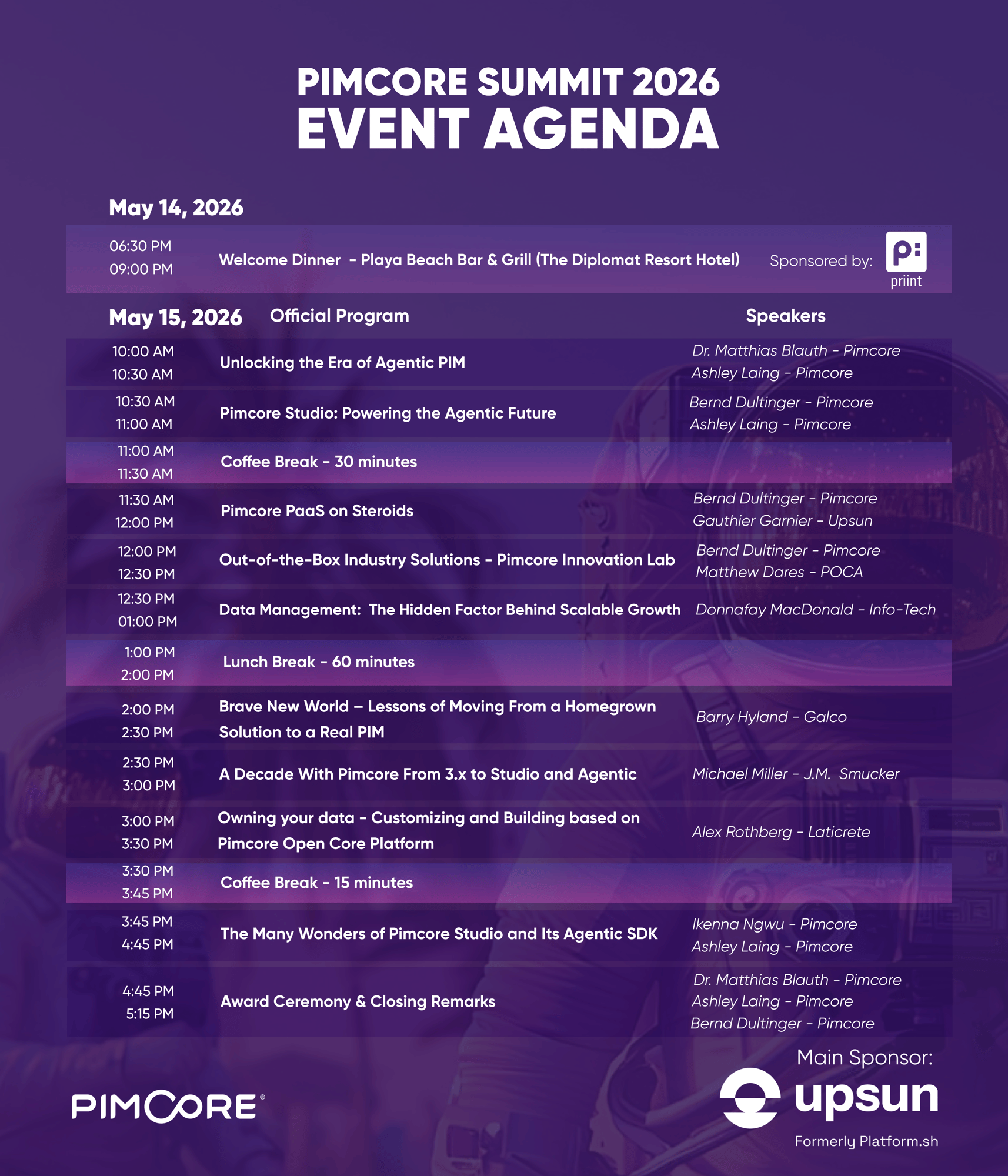 Pimcore Summit USA 2026-event agenda