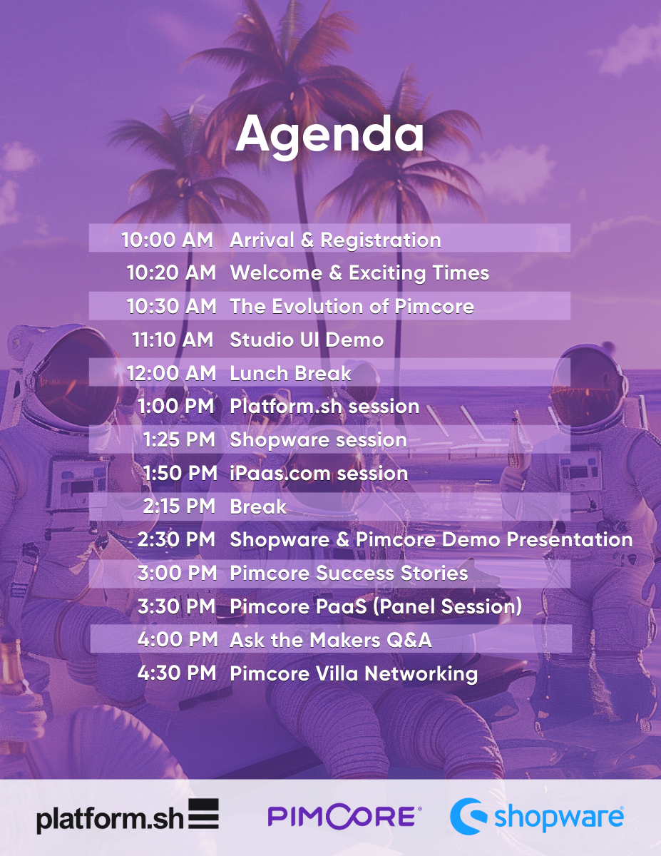Pimcore Summit USA-agenda