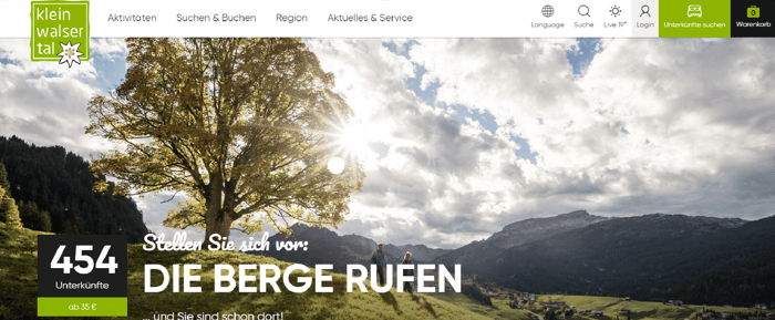 AI-supported website personalization for holiday destination