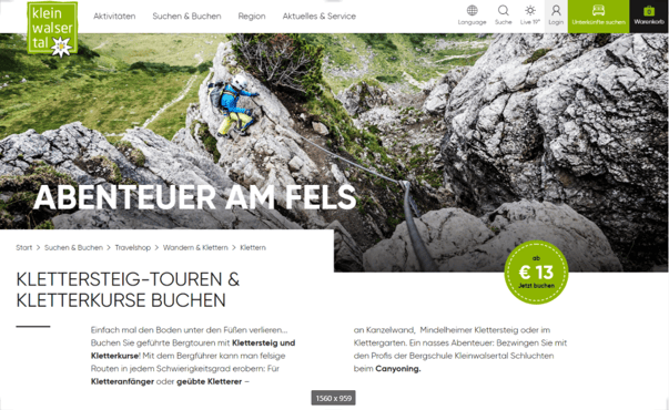 AI-supported website personalization for holiday destination