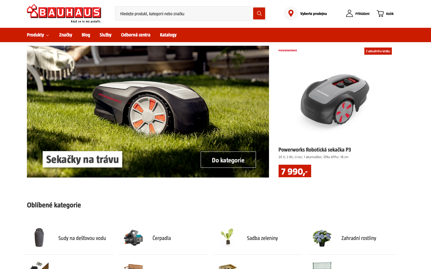 Piattaforma e-commerce per Bauhaus CZ / SK
