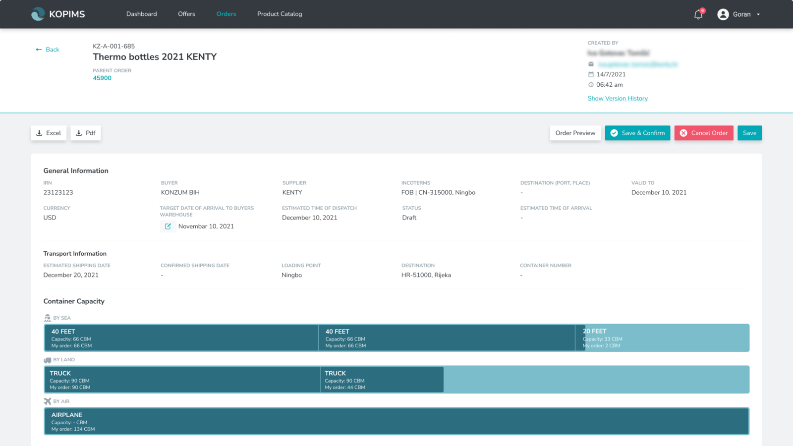 Piattaforma indipendente di gestione dei processi aziendali per Kenty — il distributore all'ingrosso
