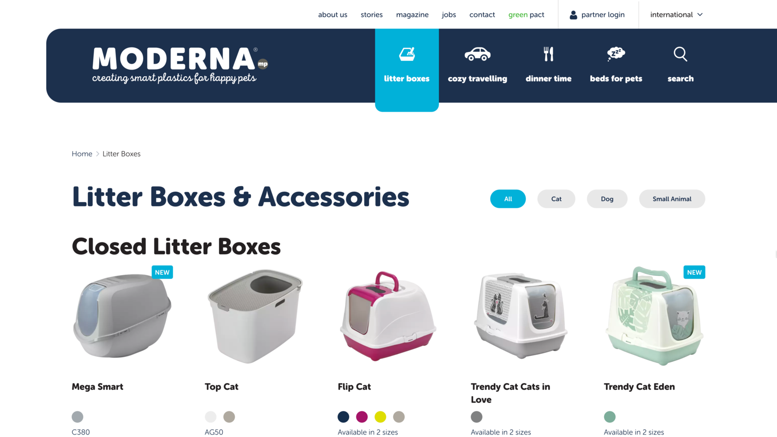 Modernaproducts.com - Dove la plastica intelligente e gli animali domestici felici incontrano le esperienze digitali
