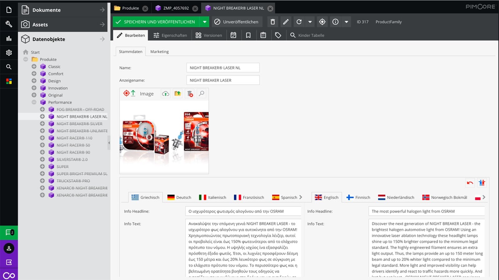 Fornitura di informazioni sui prodotti tramite database di codici QR