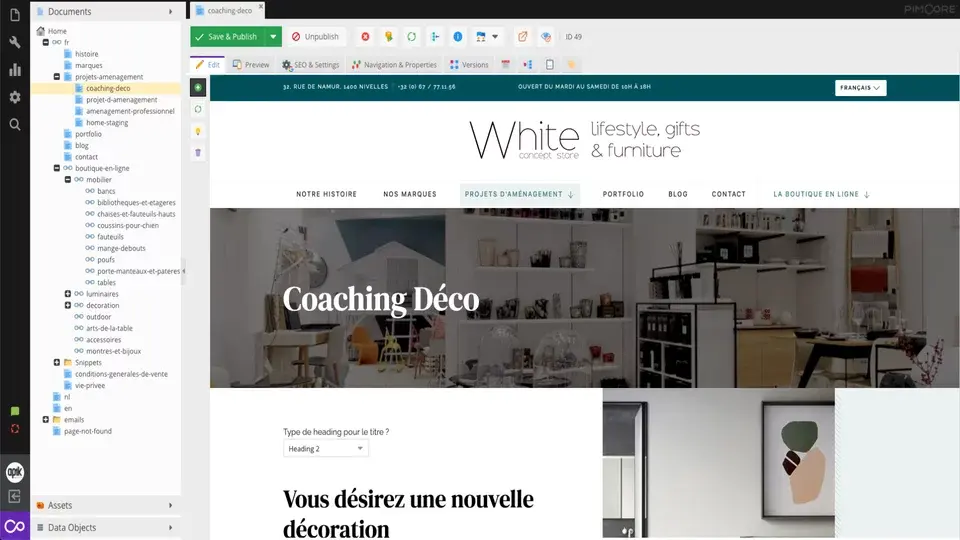 Metta in evidenza il negozio fisico e i servizi.
